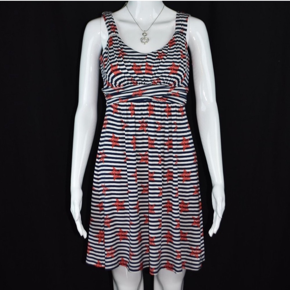 1x 14/16 Style & Co Red White Blue Sleeveless Dress
